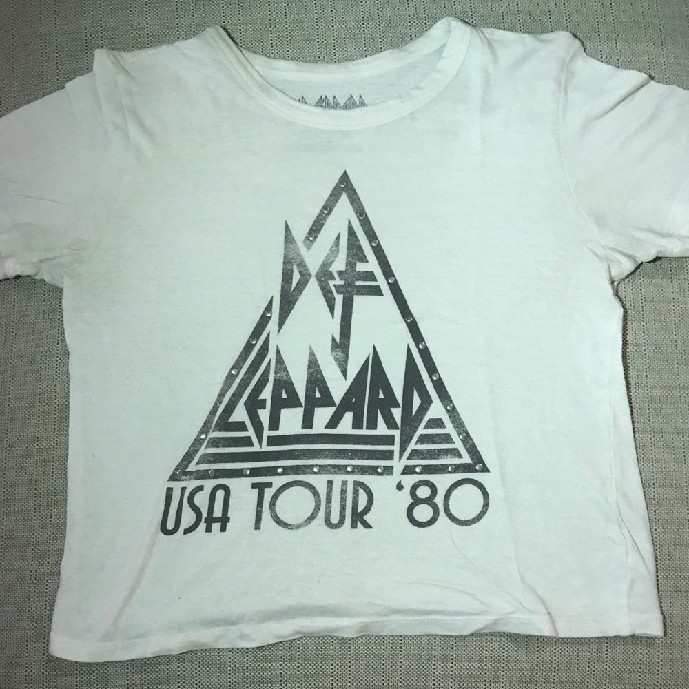 American Eagle White Def Leppard USA Tour Shirt